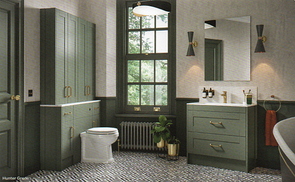 Vanity units create storage and a contemporary look.