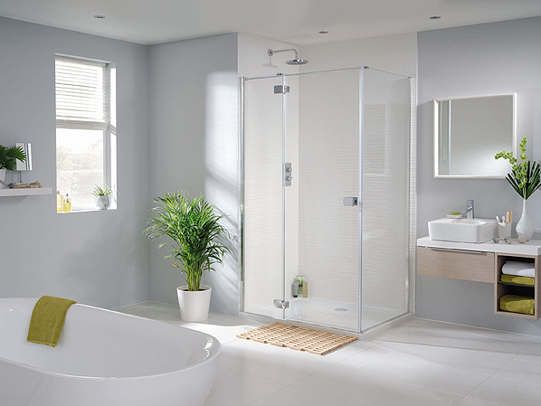 Sliding doors are ideal for maximising space in smaller bathrooms.
