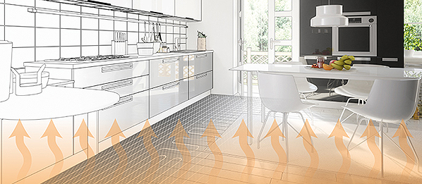 Maincor underfloor heating thermostat with zone control for bathroom.