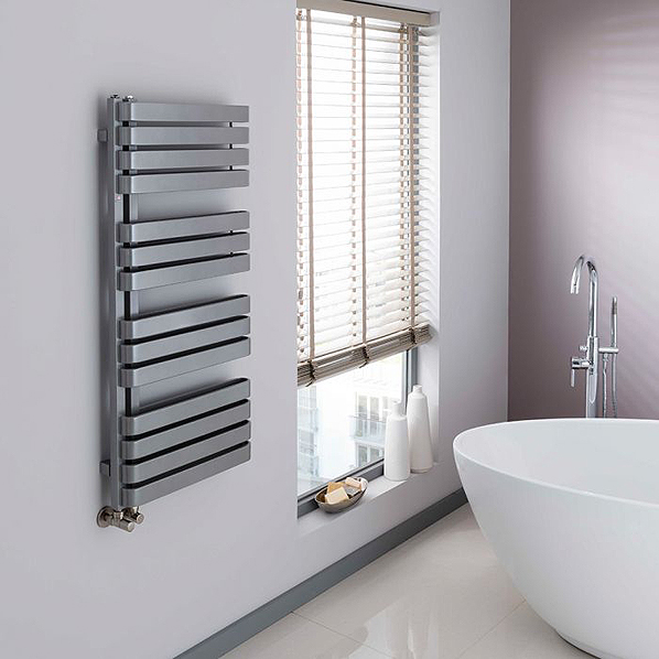 Heated towel rails deliver warm, dry towels with a premium finish.