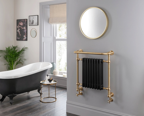 Custom finishes such as brushed brass make Vogue radiators stand out.